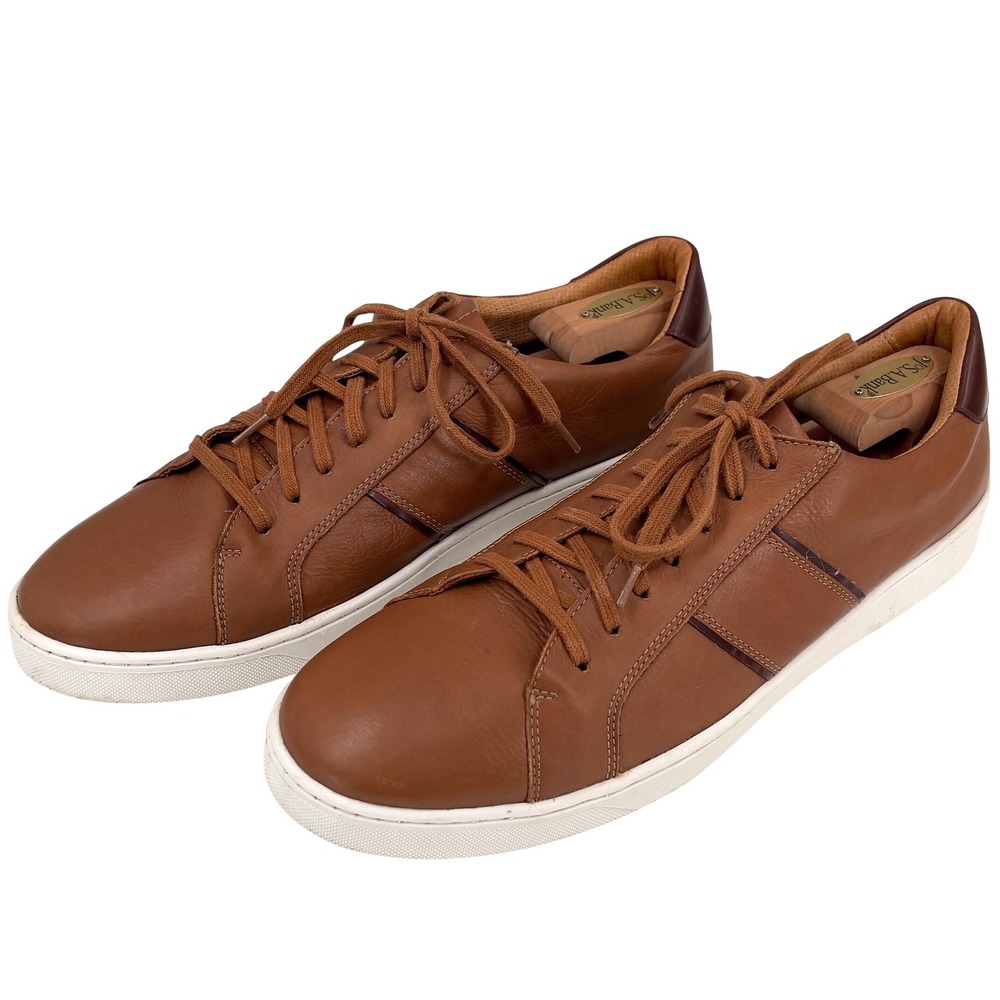 Flag Ltd Mens Nappa Glove Leather Sneaker Cognac Brown Low‎ Top Lace Up Size 13M